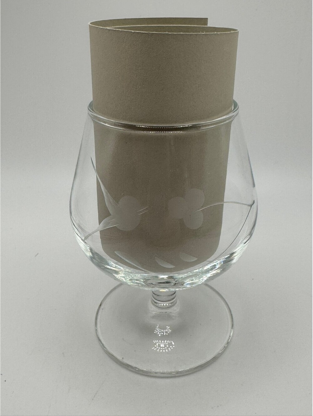 Princess House Heritage 5" Crystal Brandy Snifter - Set of 3, Birds, etched